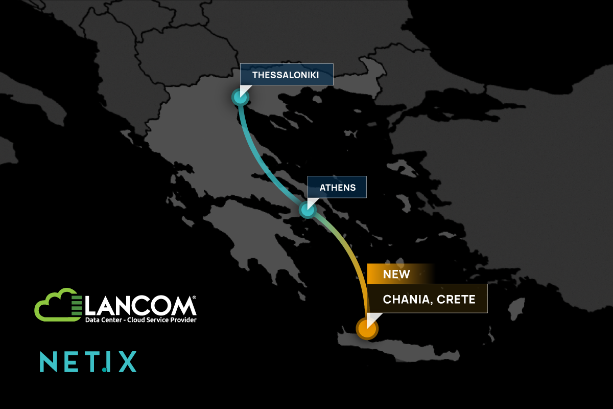 Η Lancom επεκτείνει το NetIX GR στην Κρήτη: Τα Χανιά αποκτούν το πρώτο Internet Exchange map_netix